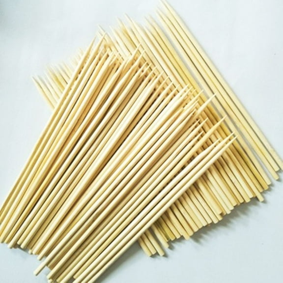 100Pcs 3mmx25cm Disposable Bamboo Paddle Pick Skewers Roasting Sticks Food Picks for BBQ Use