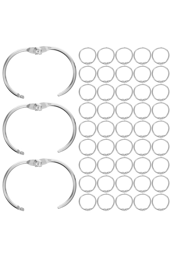 100Pcs Book Rings Snap Metal Loose Leaf Ring DIY Notepad Ring Binder Ring for Index Cards