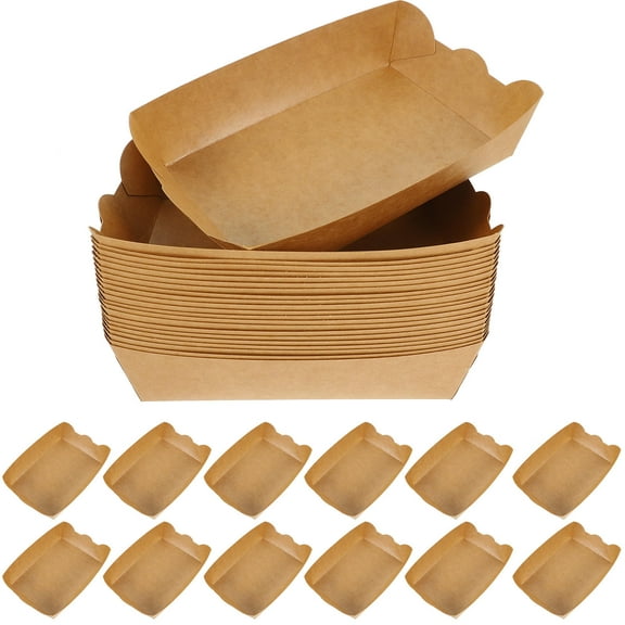 HOMEMAXS 100pcs Frying Food Boxes Oil Proof Paper Boxes Paper Snack Containers Fried Food Holders