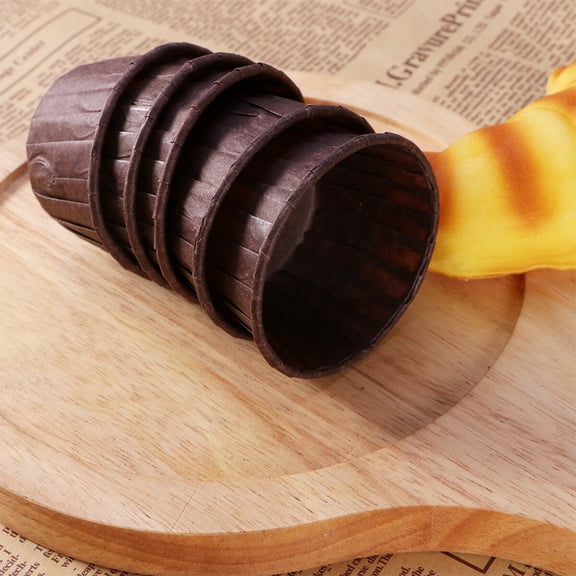 HOMEMAXS 100pcs Muffin Cup Paper Cupcake Baking Cups Greaseproof Cake Liners Kitchen Baking Accessory (Chocolate)