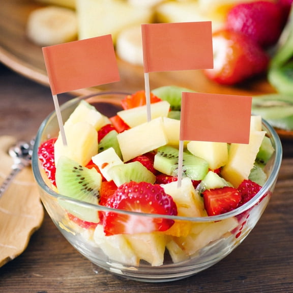 HOMEMAXS 100pcs Party Toothpick Flags Cake and Cupcake Decoration Flags Solid Color Mini Stick Flags Food and Cheese Markers Flags