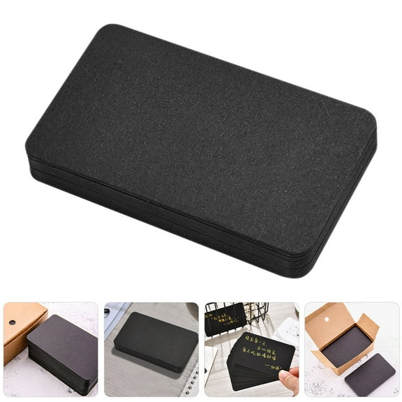 100pcs Small Index Flash Cards Blank Paper Business Cards Black Cardstock Learning Cards Mini Note Cards For DIY Present and Craft Scrapbooking Black