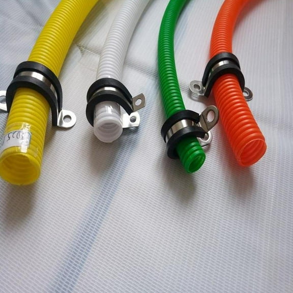 HAMPPLIES Pipe Clamps With Rubber R-shaped Clip 10Pcs