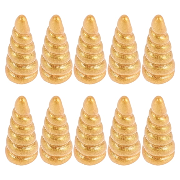10Pcs Golden Resin Unicorn Horn Decorations for Party DIY Headband Hair Clips Accessories