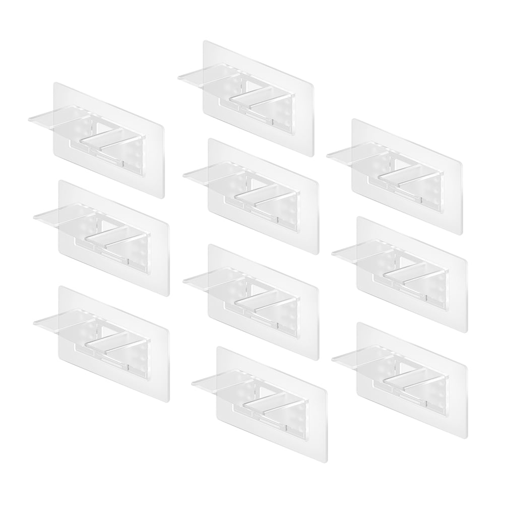 8-Pack Adhesive Shelf Brackets – Double-Row Reinforced Design, No-Drill, Peel & Stick Supports For Cabinets, Bookshelves & Closets