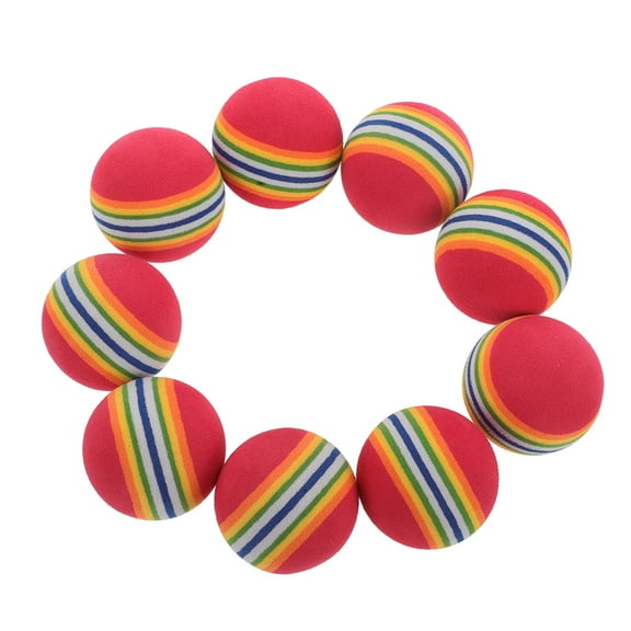 HOMEMAXS 10pcs Soft EVA Foam Rainbow Balls Cat Toy for Indoor Play Ideal for Kittens and Small Dogs Training and Chasing