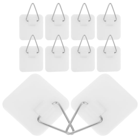 HOMEMAXS 10pcs Invisible Plate Hangers Adhesive Plate Hooks Vertical Plate Holders Wall Art Hook For Decorative Plates Pictures Bathroom Closet Kitchen