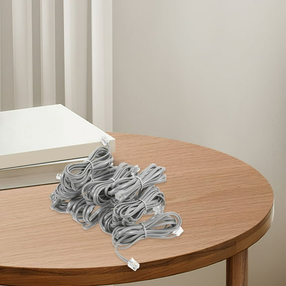 10pcs Phone Phone Cable Extension Rj11 6p4c 4-Wire Copper Wires For Office Hotel Fax Answering Machine Telephone Line Cable