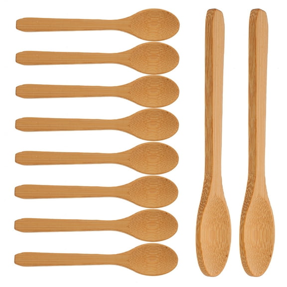 Bamboo Honey Spoons for Seasoning and Coffee Tea 10pcs Small Tasting Spoons Assorted Color