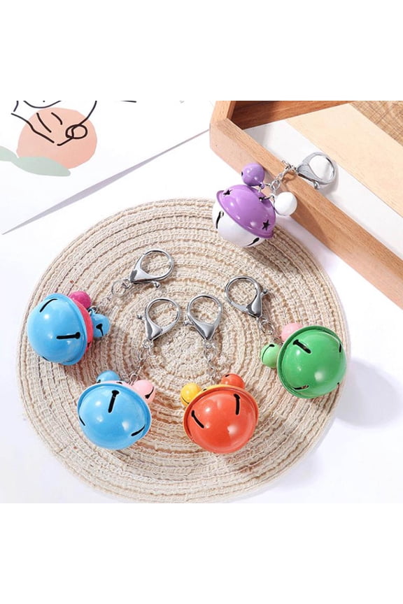 10pcs Zinc Alloy Keychains Bell Keyring Decors Key (Random Color)