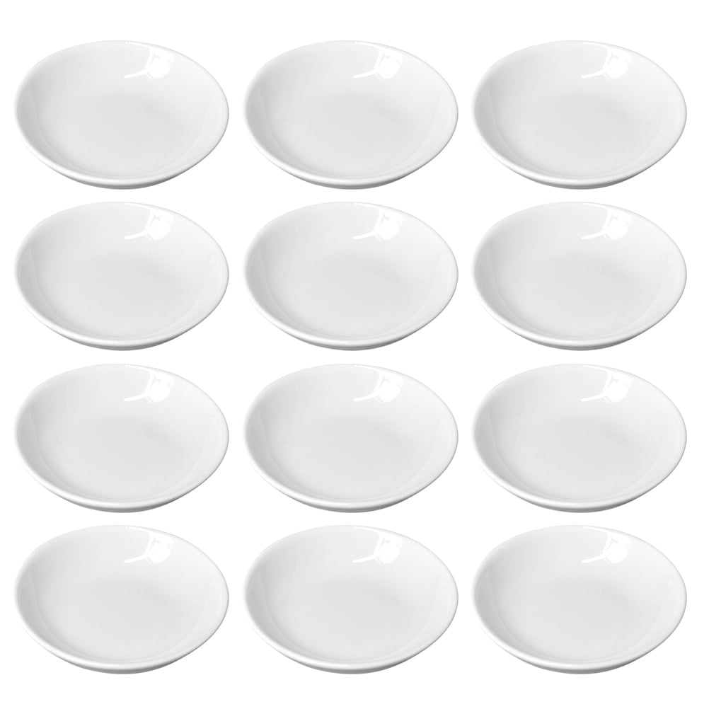 HOMEMAXS 12 Pcs Dish Ceramic Ink Disc Art Palette 10X10CM White