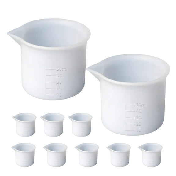 Minkissy 12pcs Measuring Cups Silicone White for Artists Handwork Making