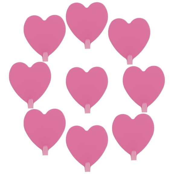 HOMEMAXS  12 Pcs Heart Shaped Hangers Girl Wall Hooks Pink Decorative Child