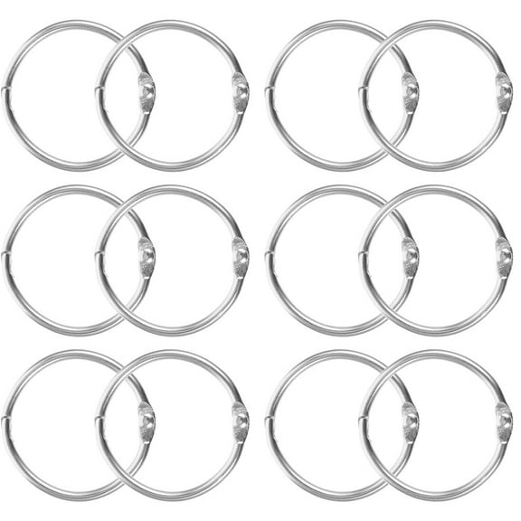 HOMEMAXS  12 Pcs Key Ring Clip Loose Leaf Binder Buckles Silver Rings Man
