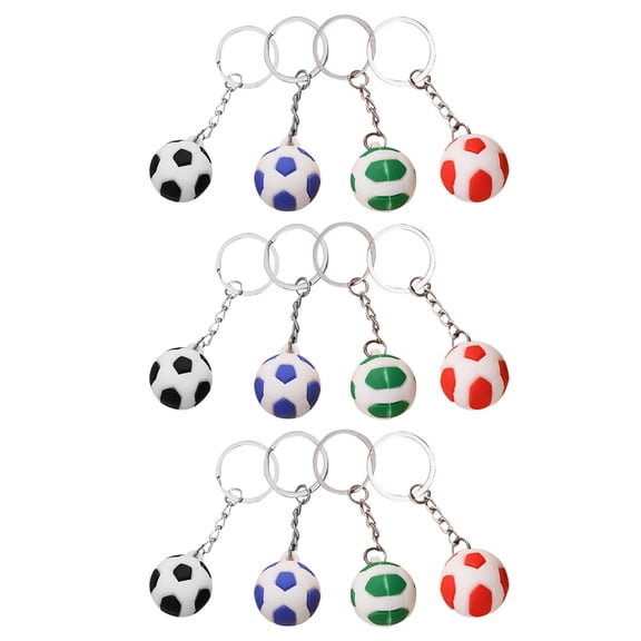 Minkissy Assorted Color Soft Rubber and Iron Soccer Keychain for Decor