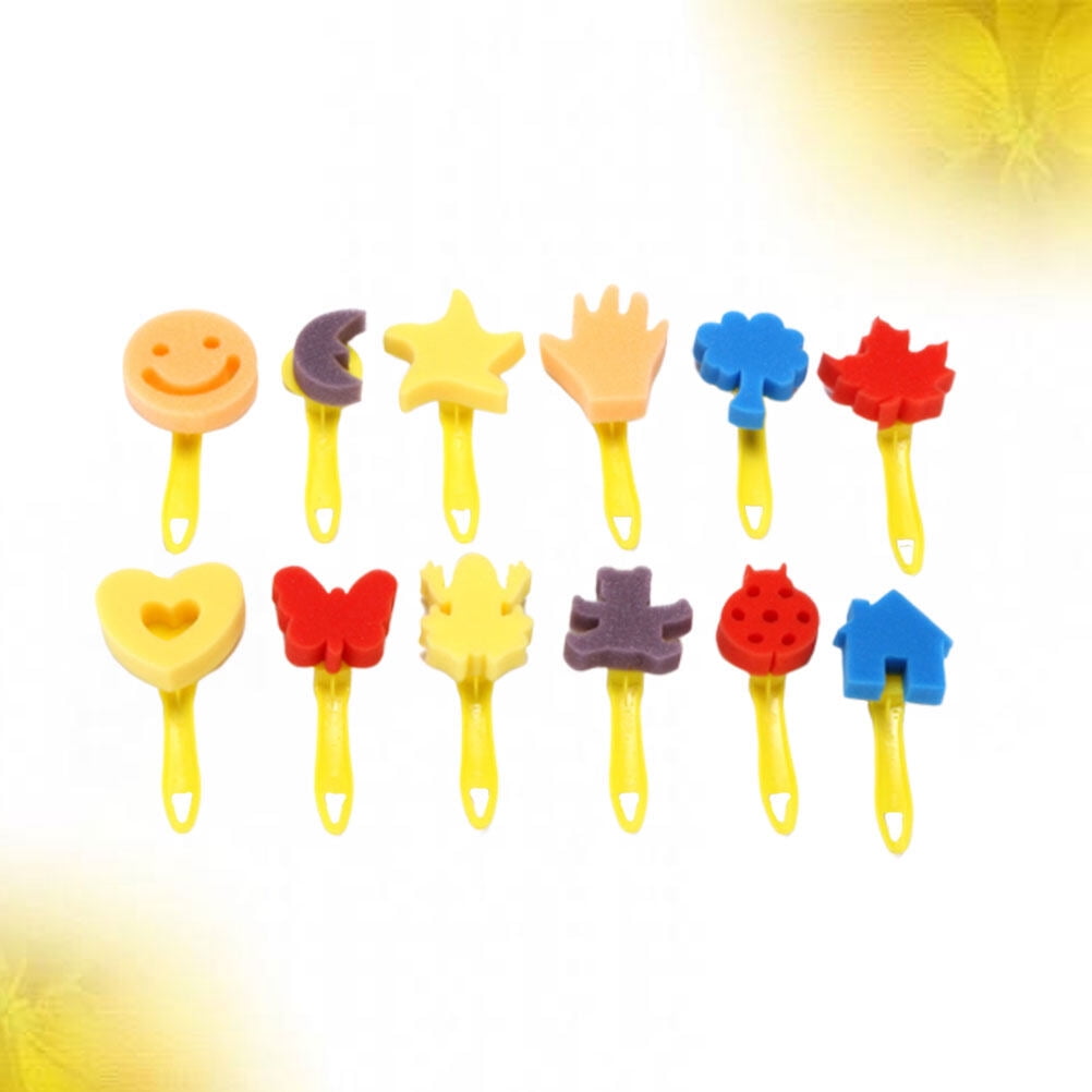 HOMEMAXS 12 Pcs/Set DIY Sponge Finger Painting Kit Brush Suitable for and Drawing