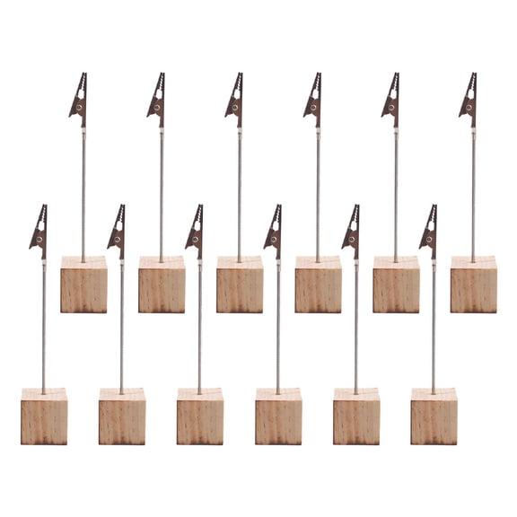 HAMPPLIES Picture Holders Business Cards Holder Wood 12Pcs 5.11Inch
