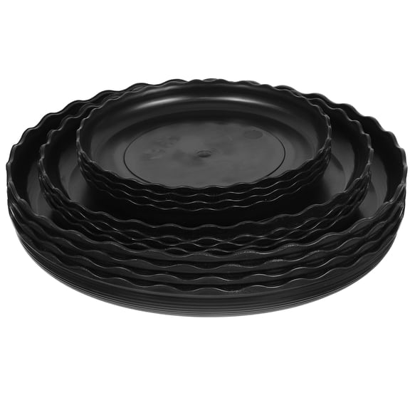 12 Pcs Wave Plant Pot Larger Tray Tins Deformed Classic Cups Black