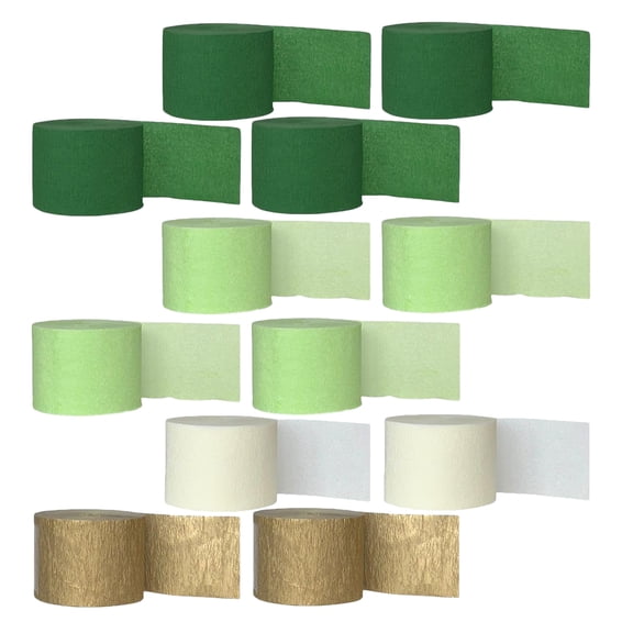 HOMEMAXS 12 Rolls Avocado Green Crepe Paper Streamers For Party Birthday Wedding Baby Shower Suitable For Balloon Decoration And Present Wrapping