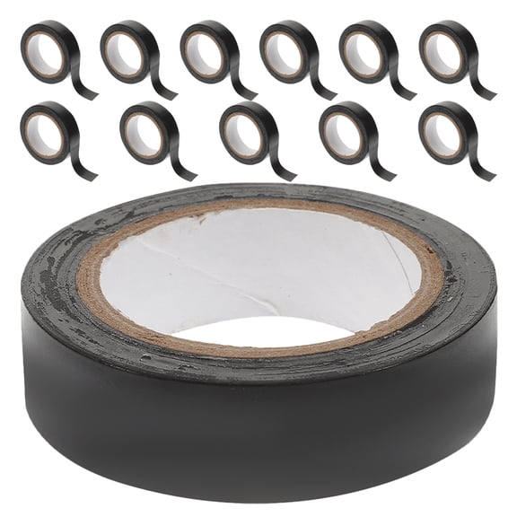 HOMEMAXS  12 Rolls Electrical Equipment Tape Fire Retardant Adhesive Appliances Black
