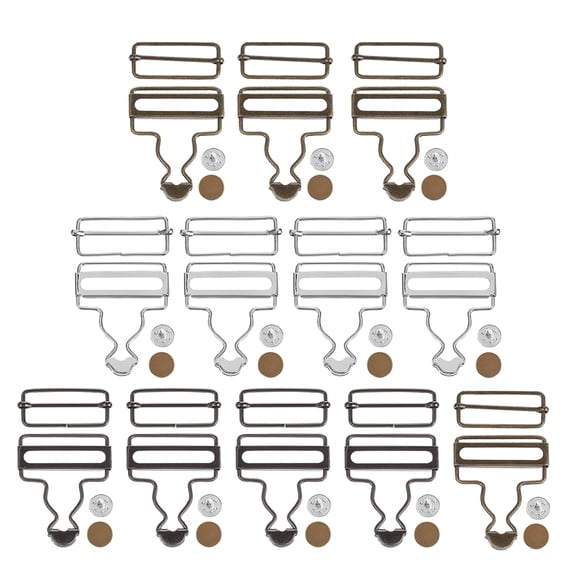 12 Sets Metal Suspender Buckles For Overalls Adjustable Gourd Buckle Kit For Trousers Diy Repairs And Replacements For Casual Wear And Parties