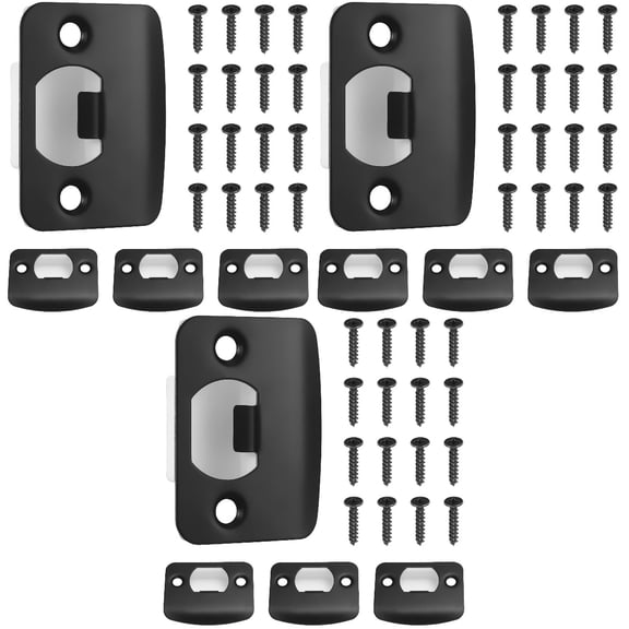 HOMEMAXS 12 pcs Deadbolt Cover Plate Deadbolt Strike Plate Door Latch Strike Plate with Screws