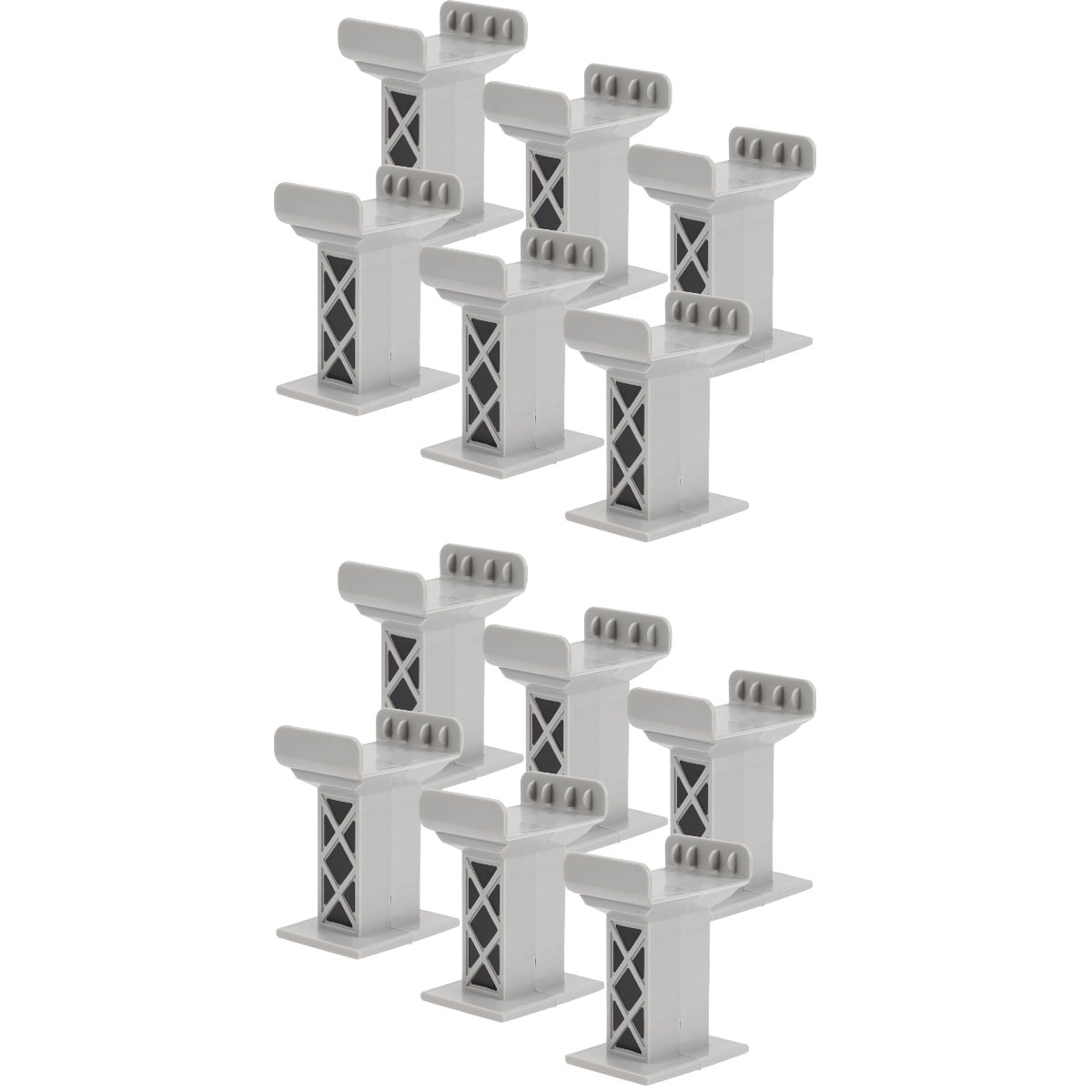 HOMEMAXS 12 pcs Kids High Level Blocks Train Bridge Parts Track Railway ...