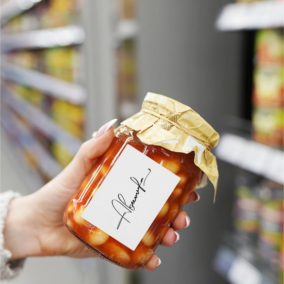 HOMEMAXS  120 Pcs Adhesive Labels to Write on Bottles Reusable Travel White