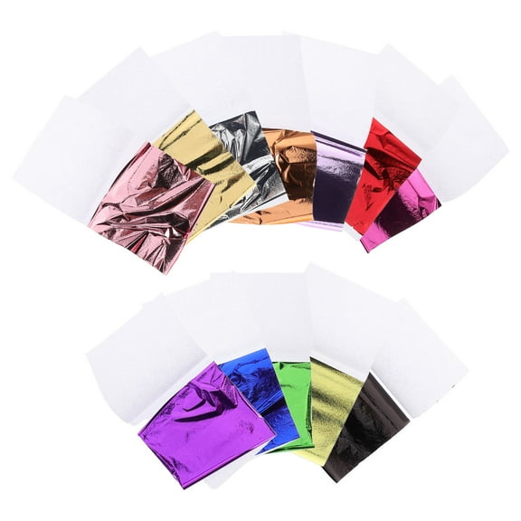 HOMEMAXS 120 Pcs Imitation Sheets Gold Foil Flakes Metallic Leaf Paper For Resin Making Nail Art Paintings And Gilding Crafts