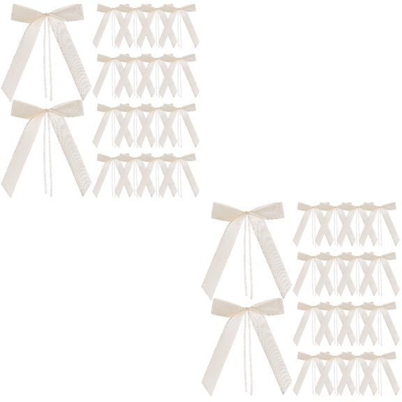 OULII Wedding Car Bows Beige Polyester Decorative Ribbons for Events