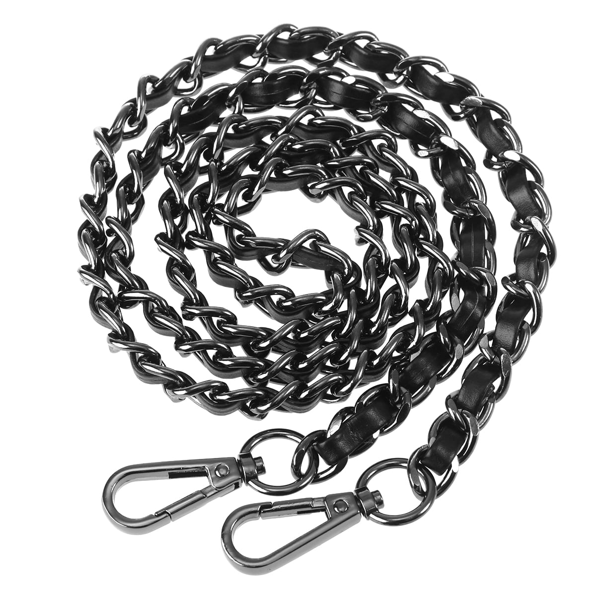 HOMEMAXS 120cm Handbag Metal Chains Purse Chain with Buckles Shoulder Bags Straps Handbag Handles Bag Accessories Black