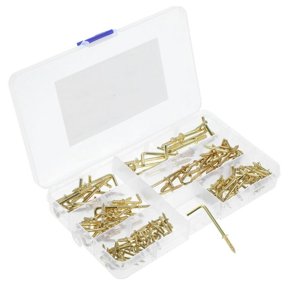 HOMEMAXS 120pcs L-shaped Screw Self-tapping Screws Picture Frame Hanging Screw Hooks Metal Screws