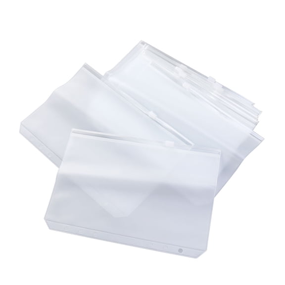 MOKKHNB A5 Transparent Zipper Document Folders, 12-Pack Paper Storage Bags for Office, School, Home Organization and Filing