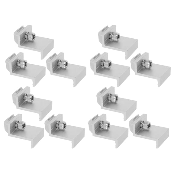 HOMEMAXS 12PCS Solar Panel Mounting Hardware Aluminum Alloy Brackets Reliable and Flexible Installation Solar Panel End Clamps for Ensuring Safety and Durability in Harsh Environments (M8x25)