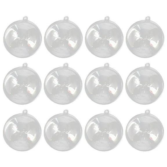HOMEMAXS 12Pcs Clear Acrylic Fillable Transparent Plastic Balls for Home Decoration Party and Christmas Tree Decor 4cm