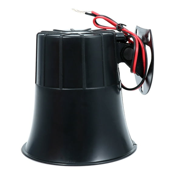 HOMEMAXS 12V Motorcycle Car Alarm Horn Motorbike PA System Horn Amplifier Speaker Warning Alarm (Black)