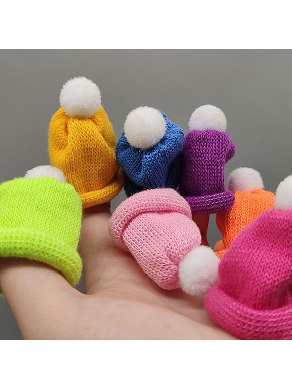 Decorative Mini Hat Woolen Yarn 12Pcs Knitted Style 2.2x1.8x1.8in