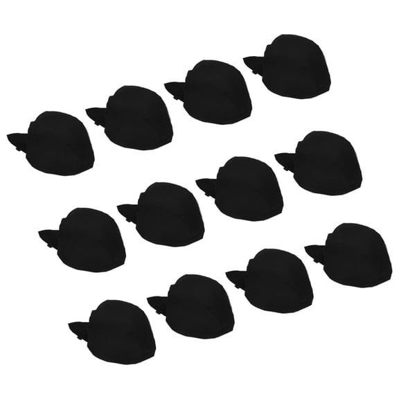 12pcs Black Japanese Chef Hats with Tail, Unisex Elastic Kitchen Cooking Caps for Men and Women, Ideal for Restaurant and Hotel Use