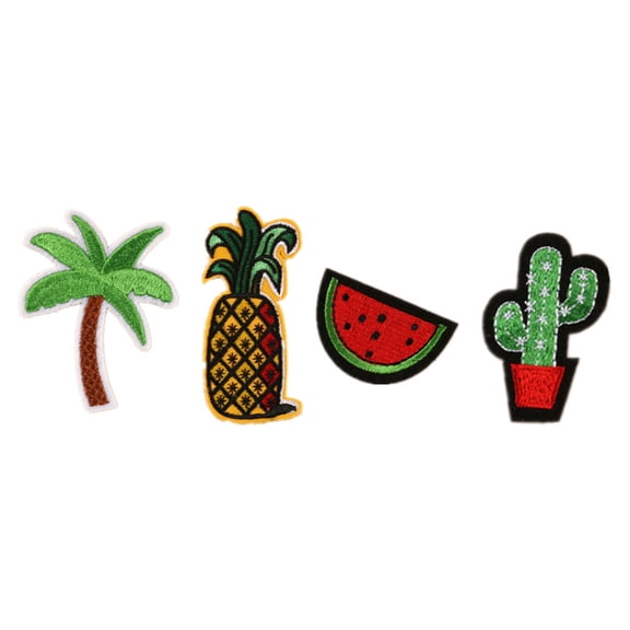 HOMEMAXS 12pcs Pineapple Watermelon Coconut Tree Cactus Patches DIY Embroidery Applique for Jackets Jeans Bags Clothing