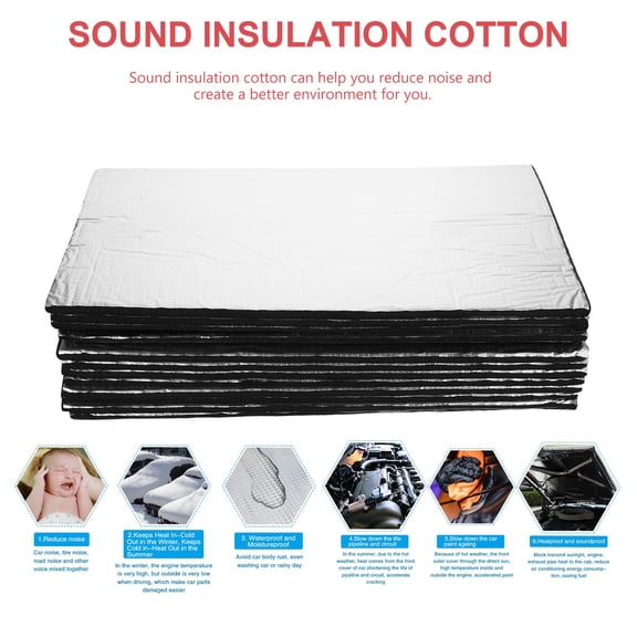 BEADCEST Sound-absorbing Pad Soundproof Cotton Silver 12Pcs