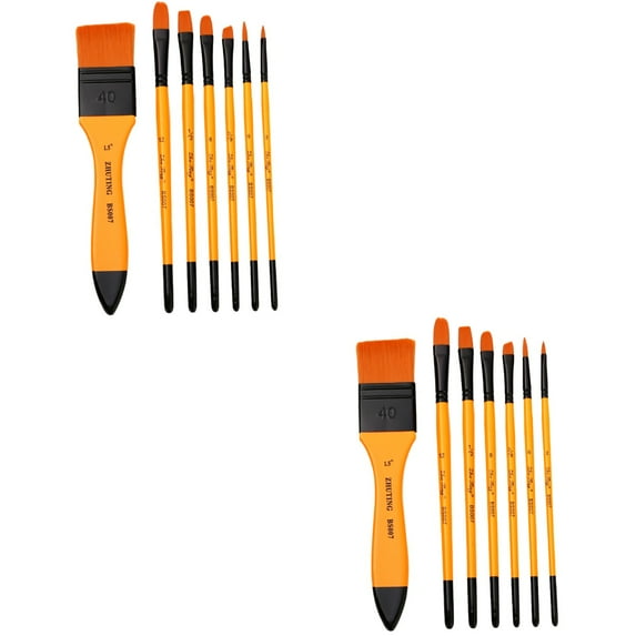 HOMEMAXS 14 Pcs Painting Brush Oil Painting Brush Portable Paintbrushes Pigment Painting Brush for Art Use