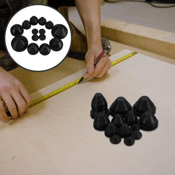 HOMEMAXS 14-Piece Rubber Grommet Set Tower-Shaped Wire Hole Plugs Cord Gasket Protectors for Cable Management