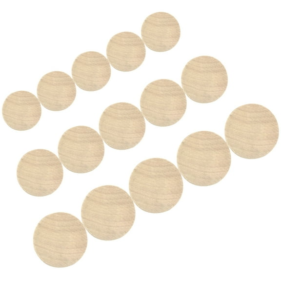 MOKKHNB Wood Blocks 15Pcs for Diy Crafts Stamp Making Beige Round Cube Building Material