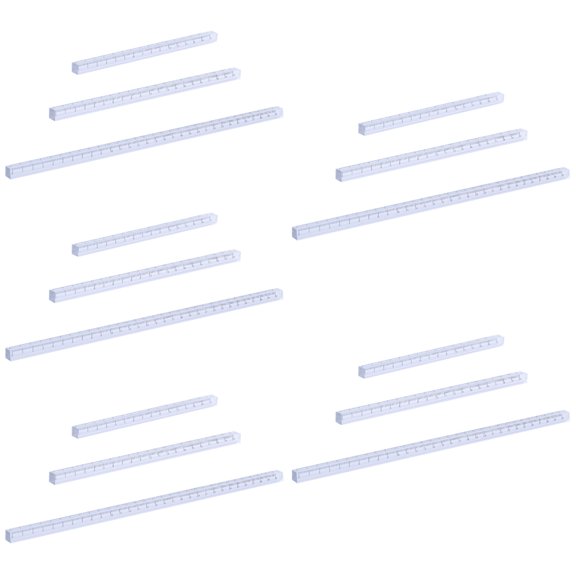 OULII Acrylic Drawing Ruler Set Professional Multi-Color for Makeup and Office Use