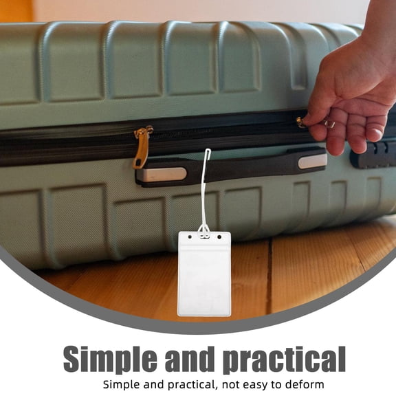 HOMEMAXS 15 Pcs Plastic Tags for Luggage Card Holder Sleeve Transparent