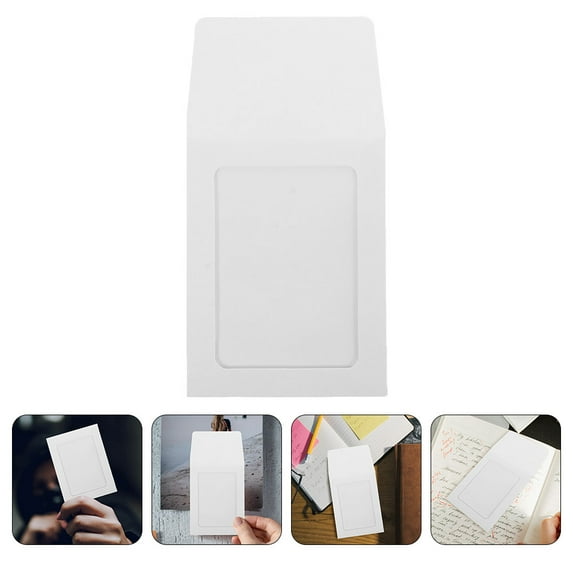 HOMEMAXS  15 Pcs Standard Trading Card Sleeves Storage Basket Tags Paper Photo Covers White