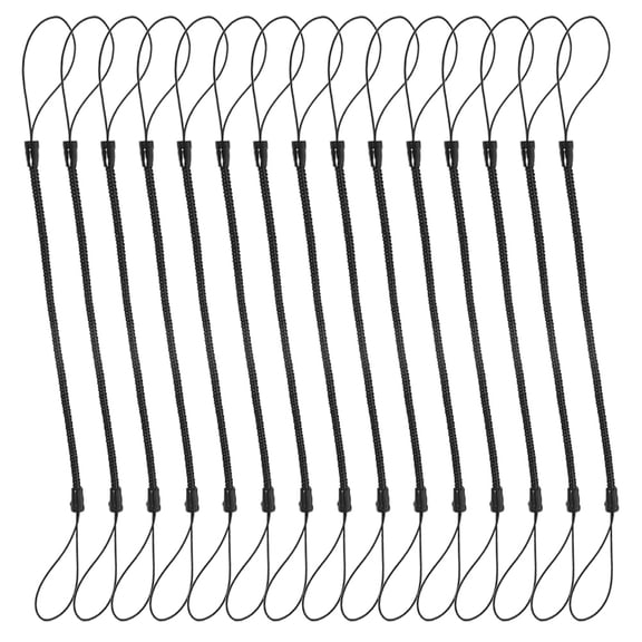 15 Pcs Black Telescopic Spring Rope Set with Umbilical Cord Belt for and Flexible Use
