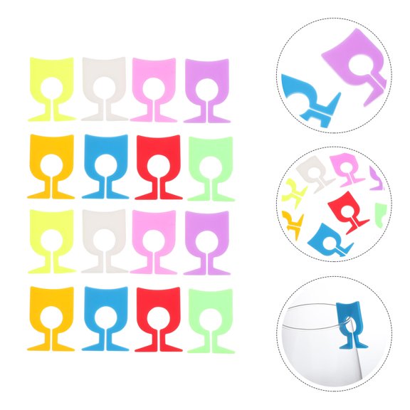 Minkissy Silicone Wine Cup Shape Charms For Friends Celebration 16Pcs