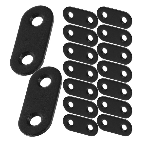 HOMEMAXS  16 Sets Mounting Tainless Steel Straight Bracket Slim Black