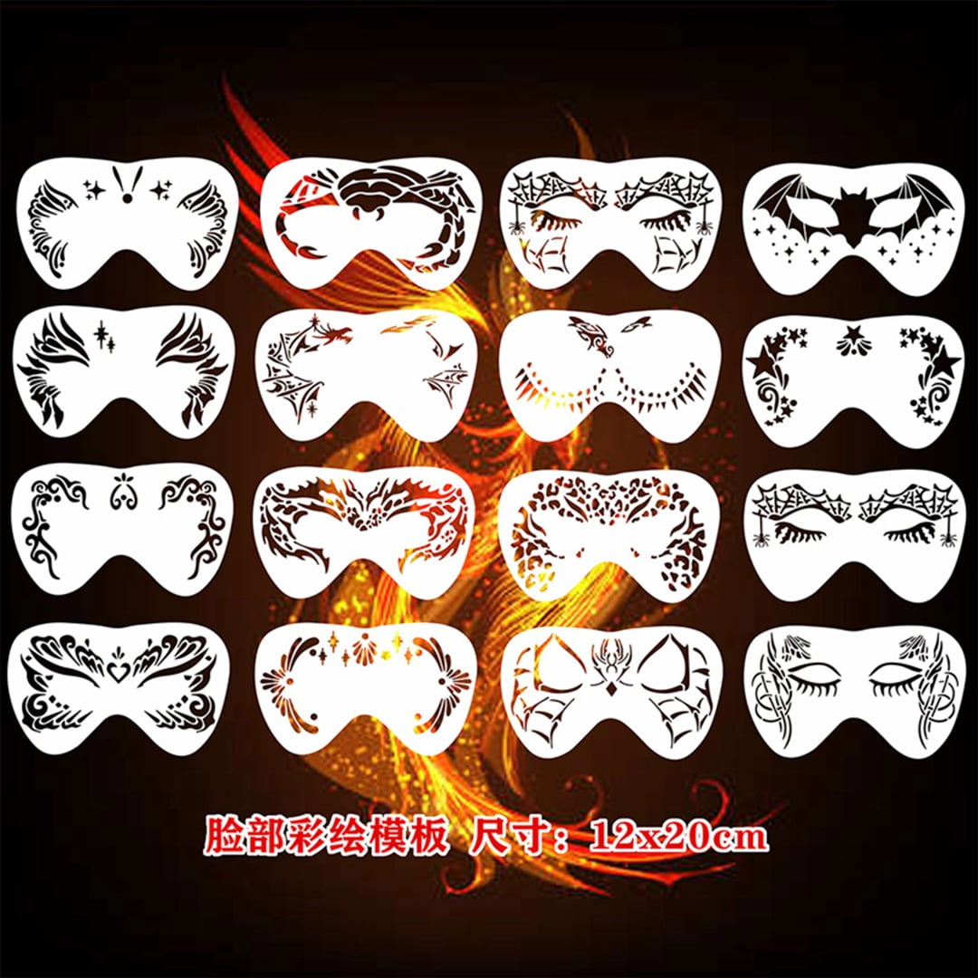 HOMEMAXS 16Pcs Face Paint Stencils Party Painting Stencils Reusable homemaxs-16pcs-face-paint-stencils-party-painting-stencils-reusable
